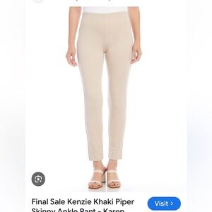 Karen Kane khaki colored Piper pants